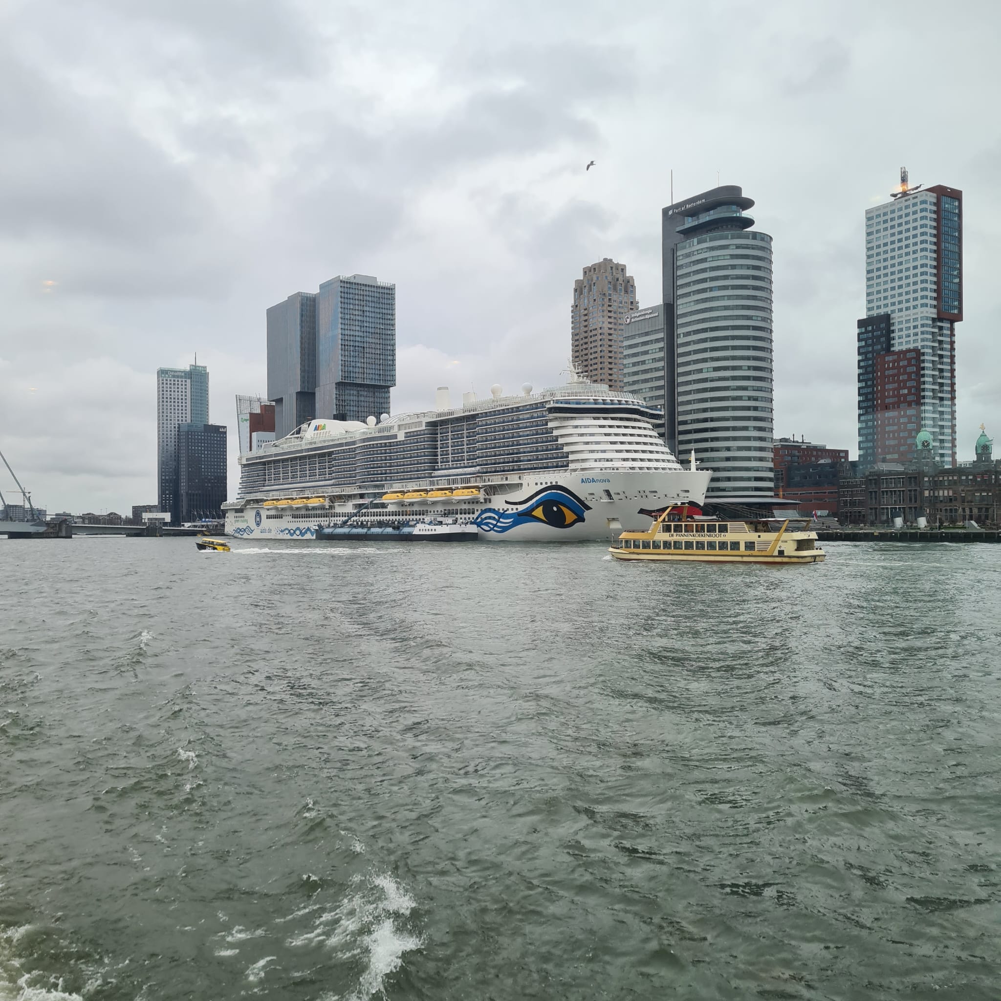 Aidanova an der Erasmusbruecke Rotterdam Hafen