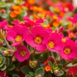 Blühende Portulaca winterhart in rosa