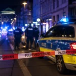 Polizei bei einem Messerangriff in Deutschland